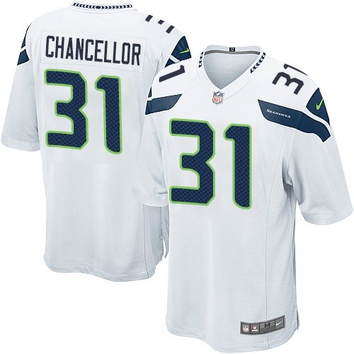 Men's Game Kam Chancellor Nike Jersey White Road - #31 NFL Seattle Seahawks